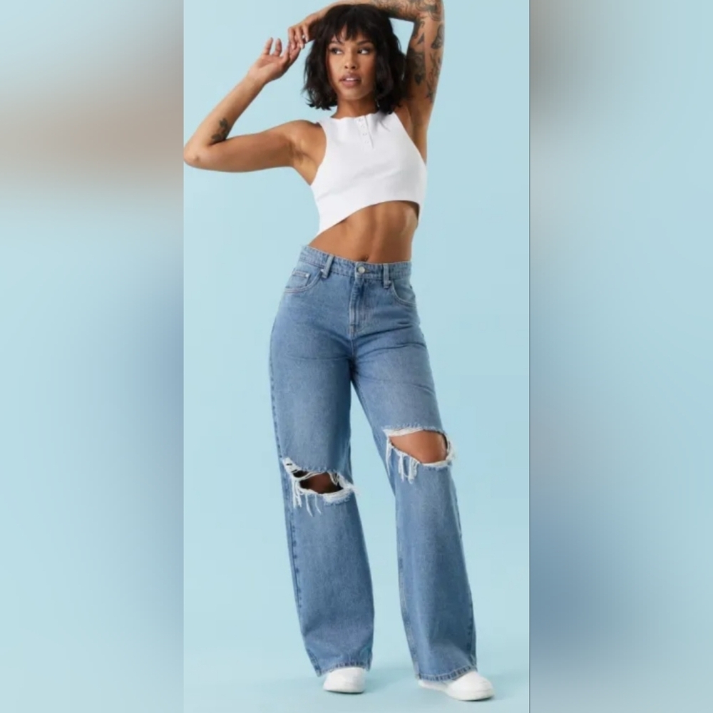 Classic Blue Distressed Jeans